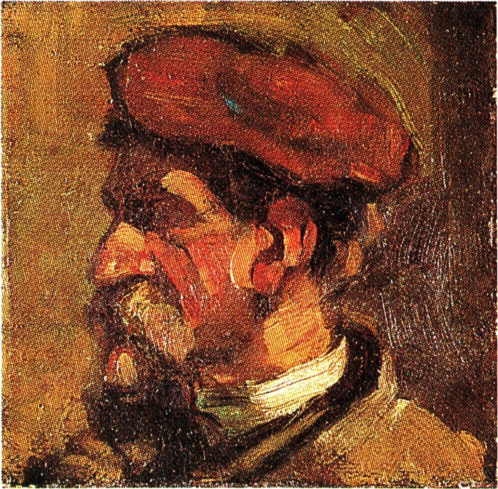 Portrait d'un homme avec un béret - Theo van Doesburg image 1 tableau peint à l’huile sur toile