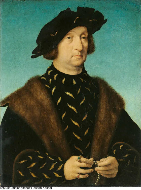 Portrait d'un homme avec un chapelet - Joos van Cleve image 1 copie de tableau peinte à la main