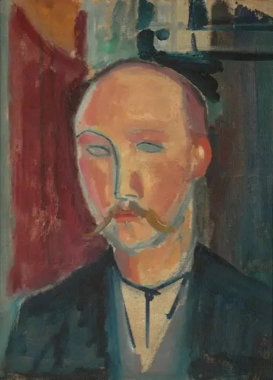 Portrait d'un homme avec moustache - Amedeo Modigliani image 1 reproduction d’œuvre d’art à l’huile