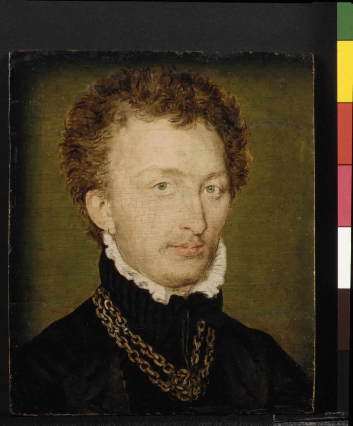 Portrait d'un homme avec une chaîne en or - Corneille de Lyon image 1 tableau peint à l’huile sur toile