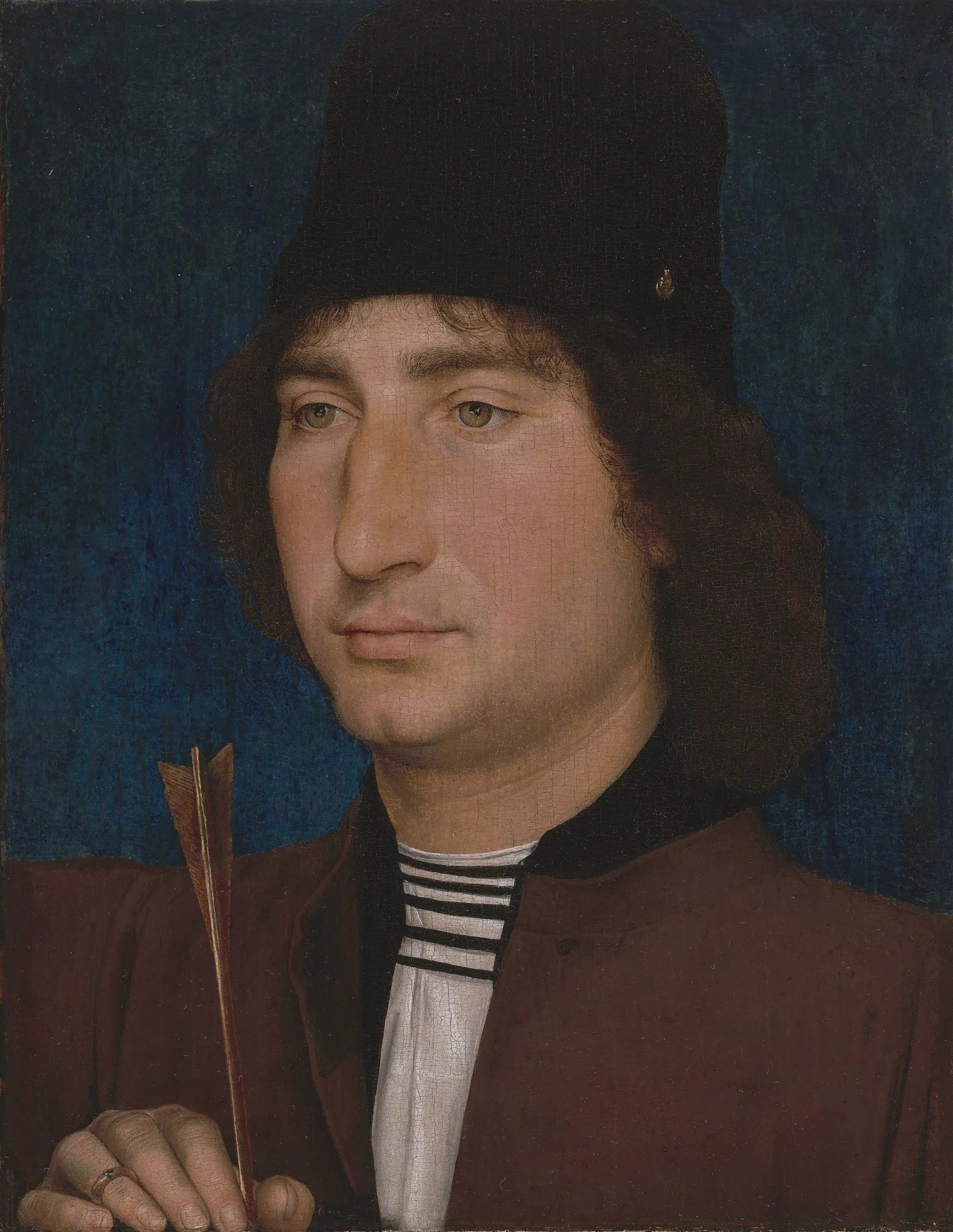 Portrait d'un homme avec une flèche - Hans Memling image 1 copie peinte à la main à l’huile