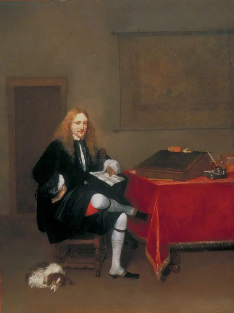 Portrait d'un homme dans son bureau - Gerard ter Borch image 1 reproduction d’œuvre d’art à l’huile