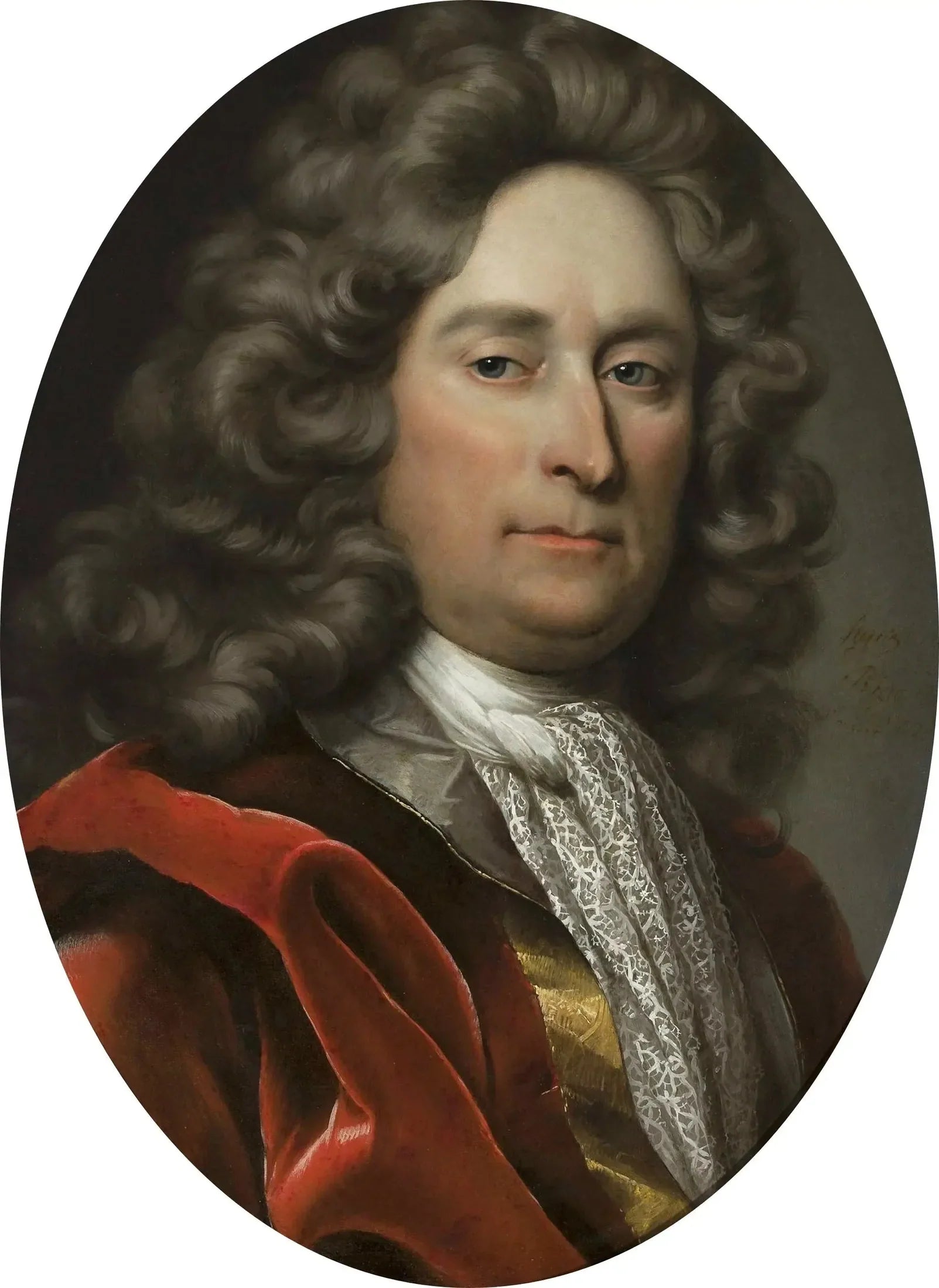 Portrait d'un homme dans une perruque grise. - Hyacinthe Rigaud image 1 reproduction de peinture à l’huile