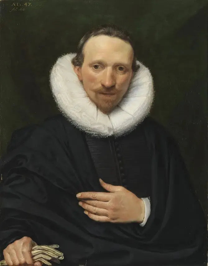 Portrait d'un homme de 47 ans avec une barbe pointue, un gant dans la main droite - Frans Pourbus the Younger image 1 copie de tableau peinte à la main