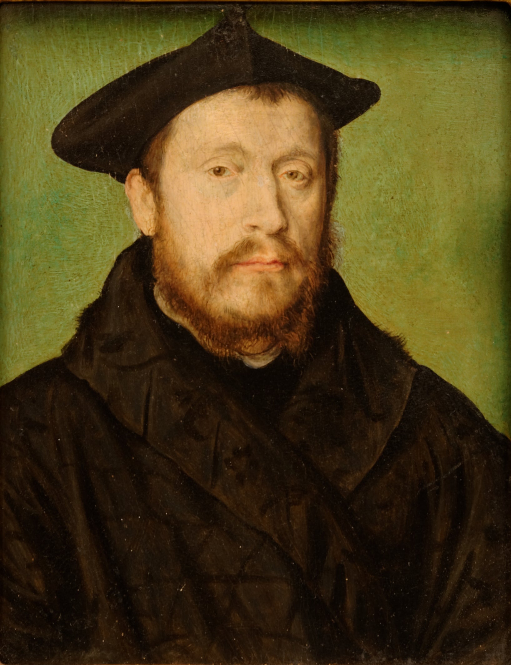Portrait d'un homme de face, le visage en léger profil gauche - Corneille de Lyon image 1 reproduction de peinture à l’huile