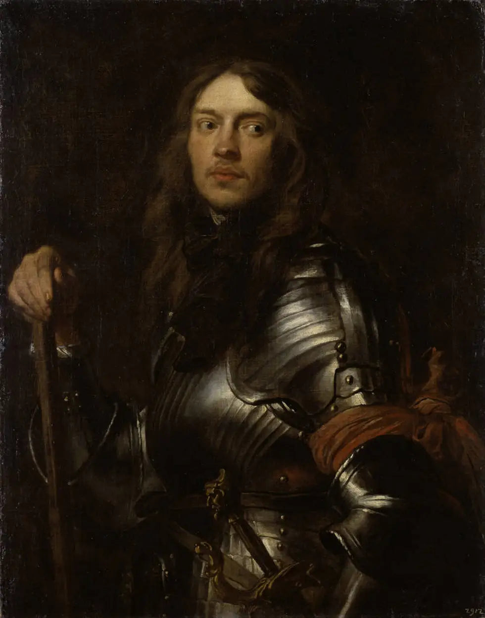 Portrait d'un homme en armure avec une écharpe rouge - Antoine van Dyck image 1 tableau peint à l’huile sur toile