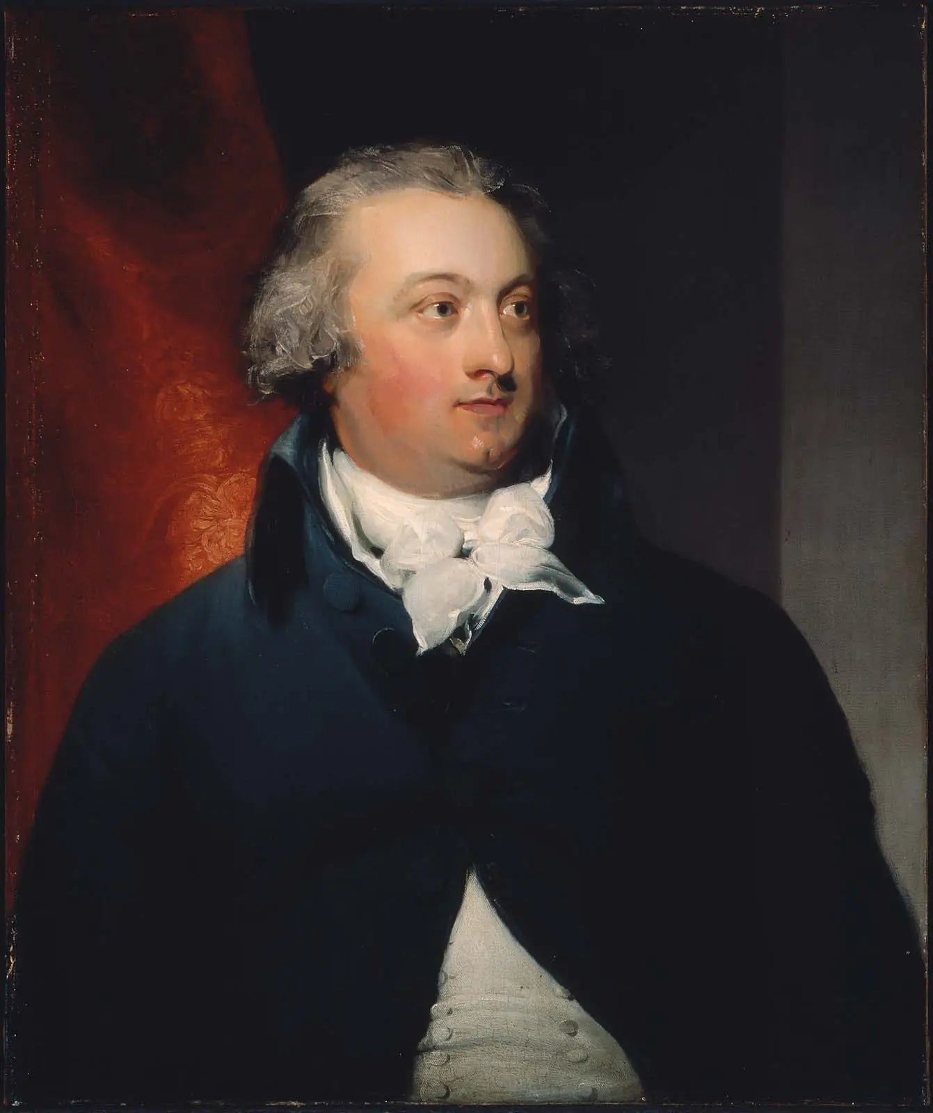 Portrait d'un homme en manteau bleu - Thomas Lawrence image 1 reproduction artisanale de tableau