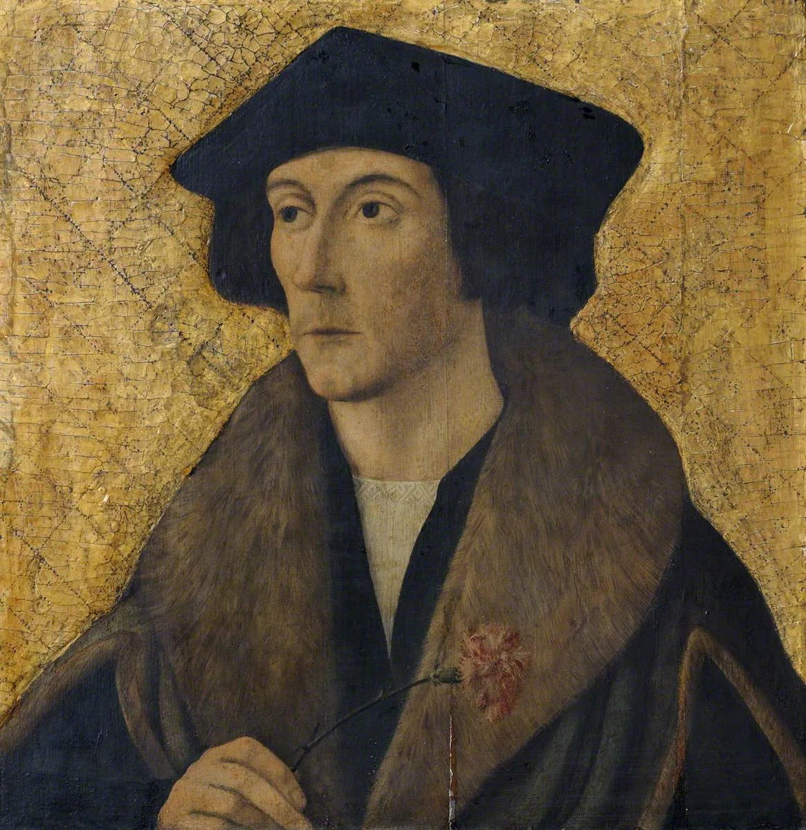 Portrait d'un homme inconnu tenant un œillet rose* - Lucas van Leyden image 1 copie de tableau peinte à la main