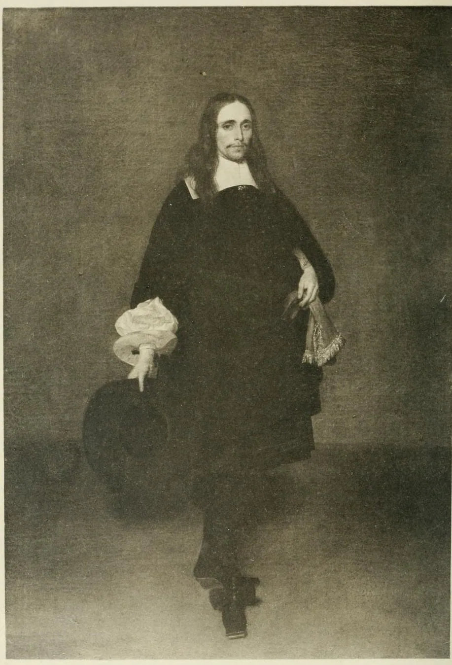 Portrait d'un homme tenant un chapeau - Gerard ter Borch image 1 reproduction réalisée par Alpha Reproduction