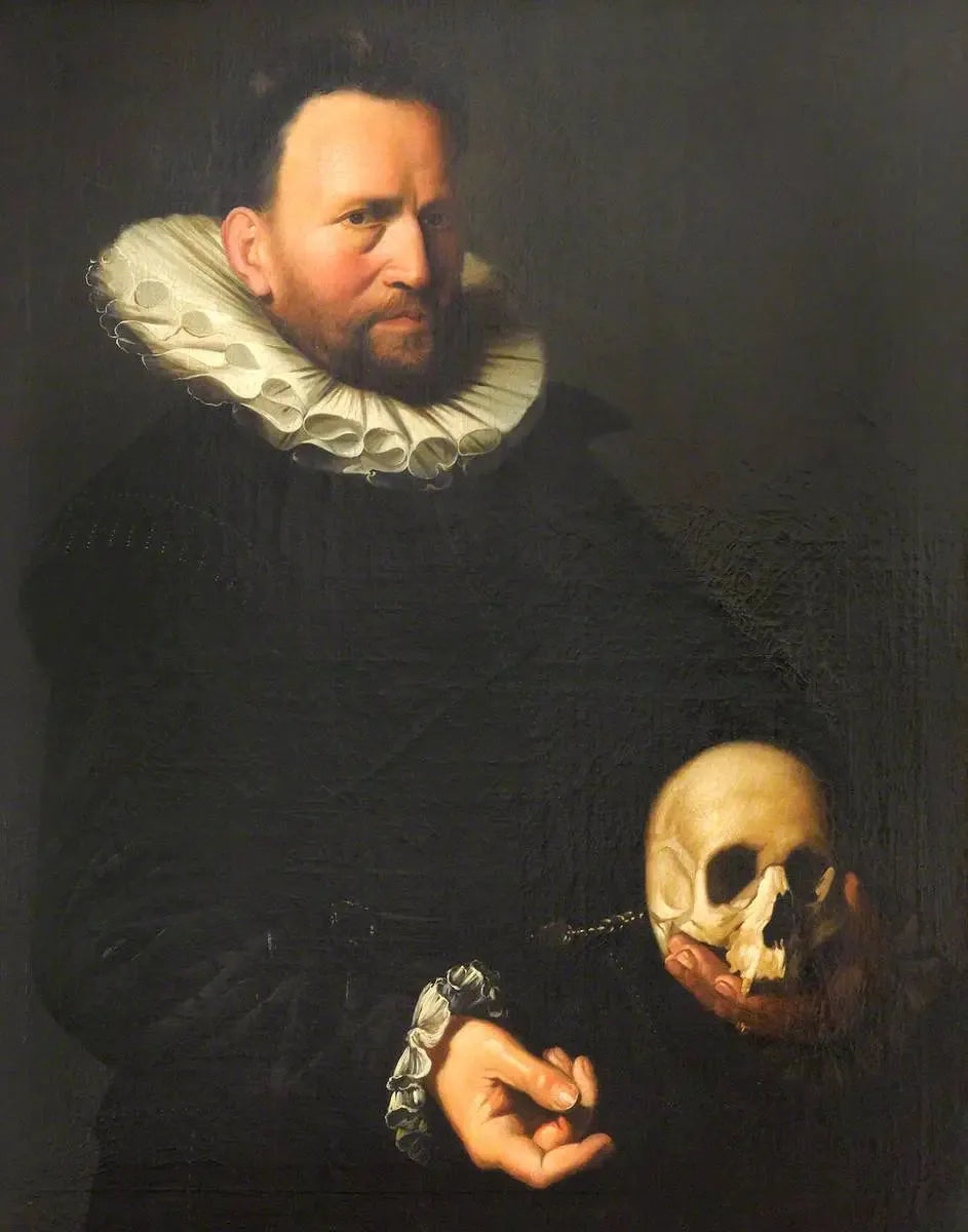Portrait d'un homme tenant un crâne - Frans Hals image 1 tableau peint à l’huile sur toile