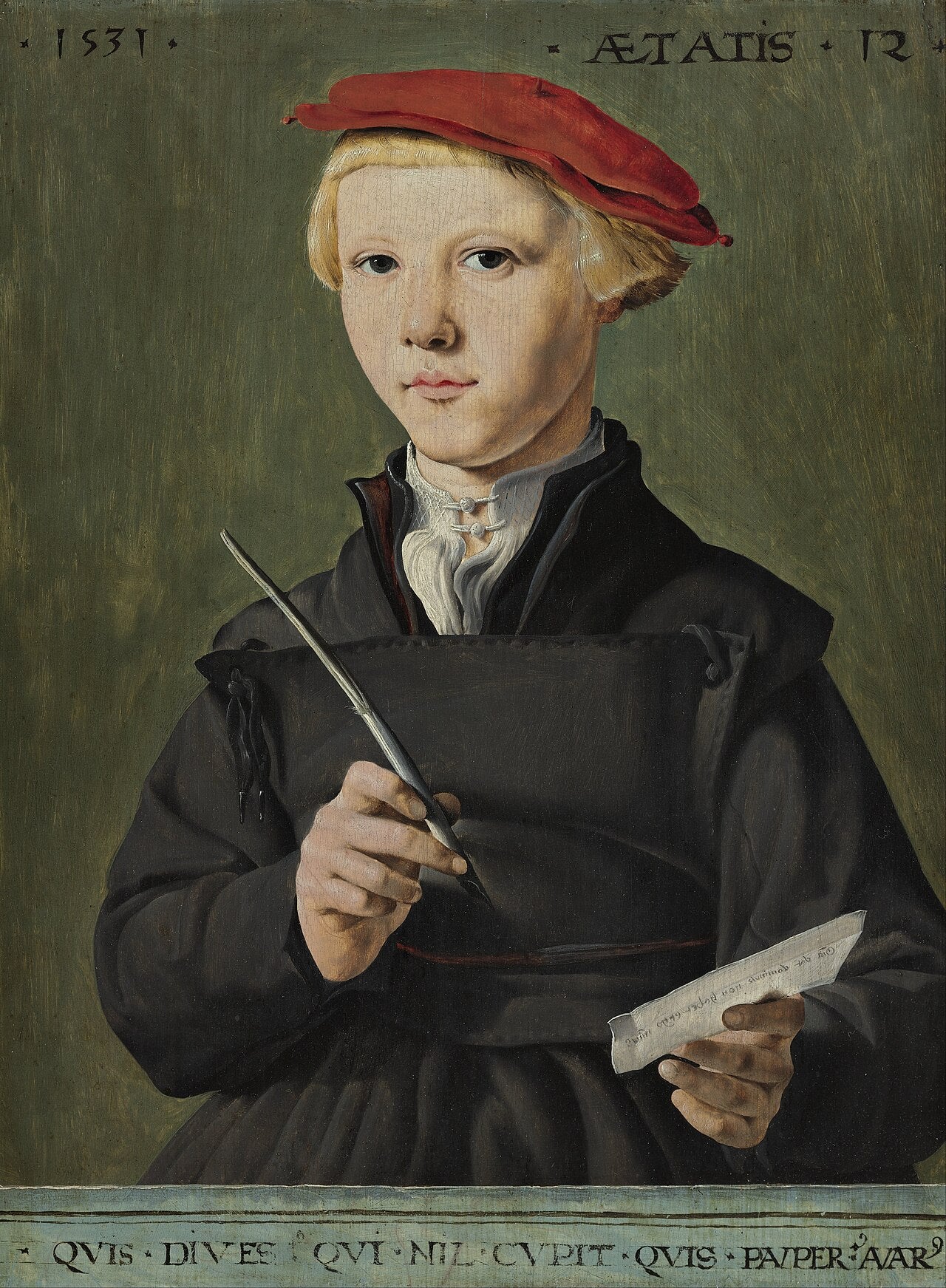 Portrait d'un jeune érudit - Maarten van Heemskerck image 1 reproduction artisanale de tableau