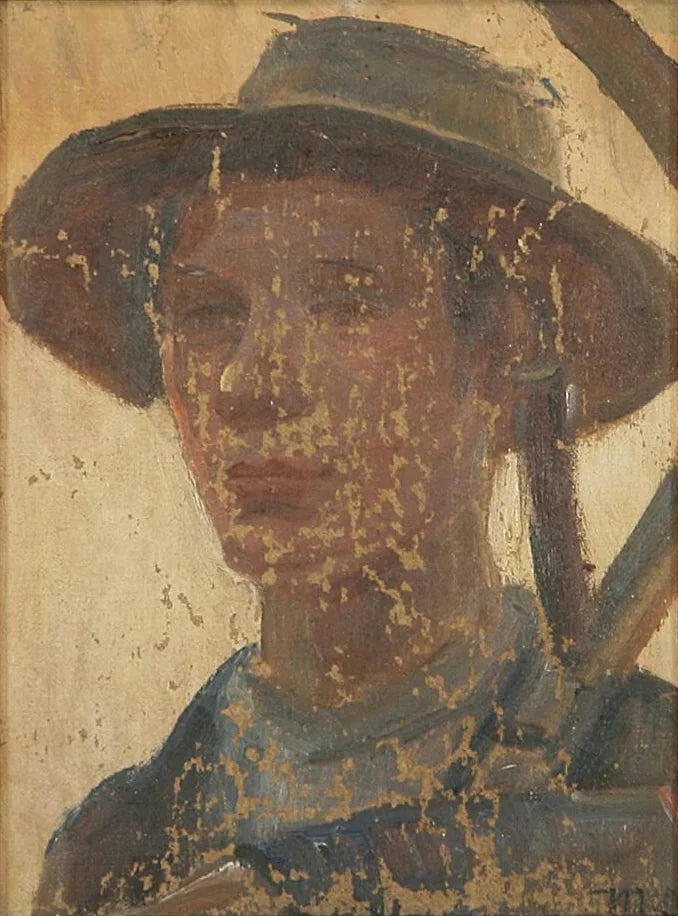 Portrait d'un jeune homme à la faux. - Michael Peter Ancher
