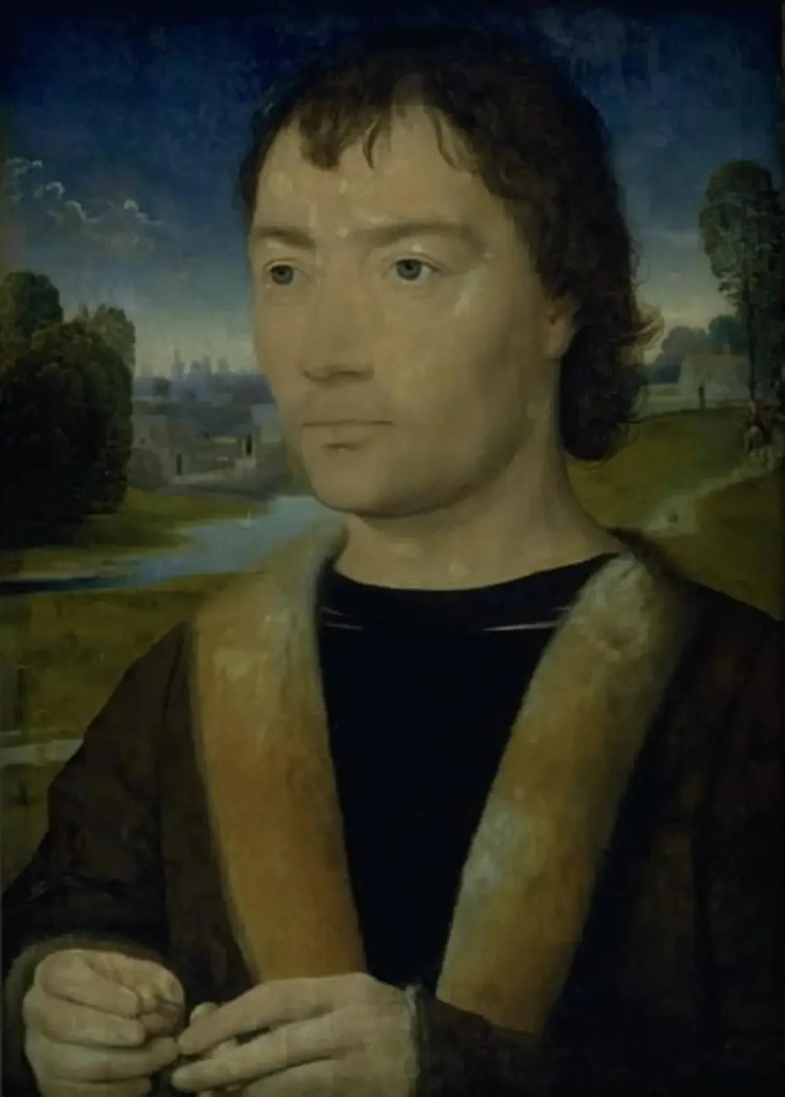 Portrait d'un jeune homme avec un rosaire - Hans Memling image 1 copie peinte à la main à l’huile