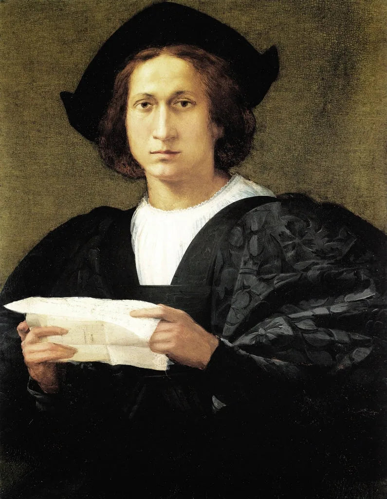 Portrait d'un jeune homme tenant une lettre - Rosso Fiorentino image 1 copie peinte à la main à l’huile