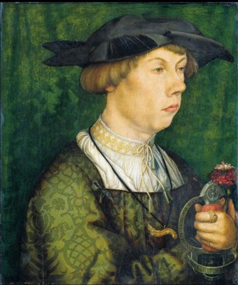 Portrait d'un membre de la famille Weiss d'Augsbourg - Hans Holbein the Elder image 1 reproduction artisanale de tableau