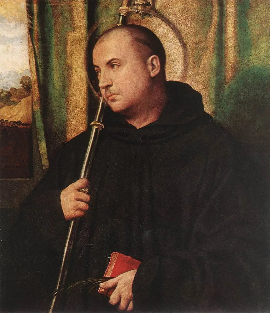 Portrait d'un moine bénédictin en saint Placidus - Alessandro Bonvicino image 1 reproduction d’œuvre d’art à l’huile