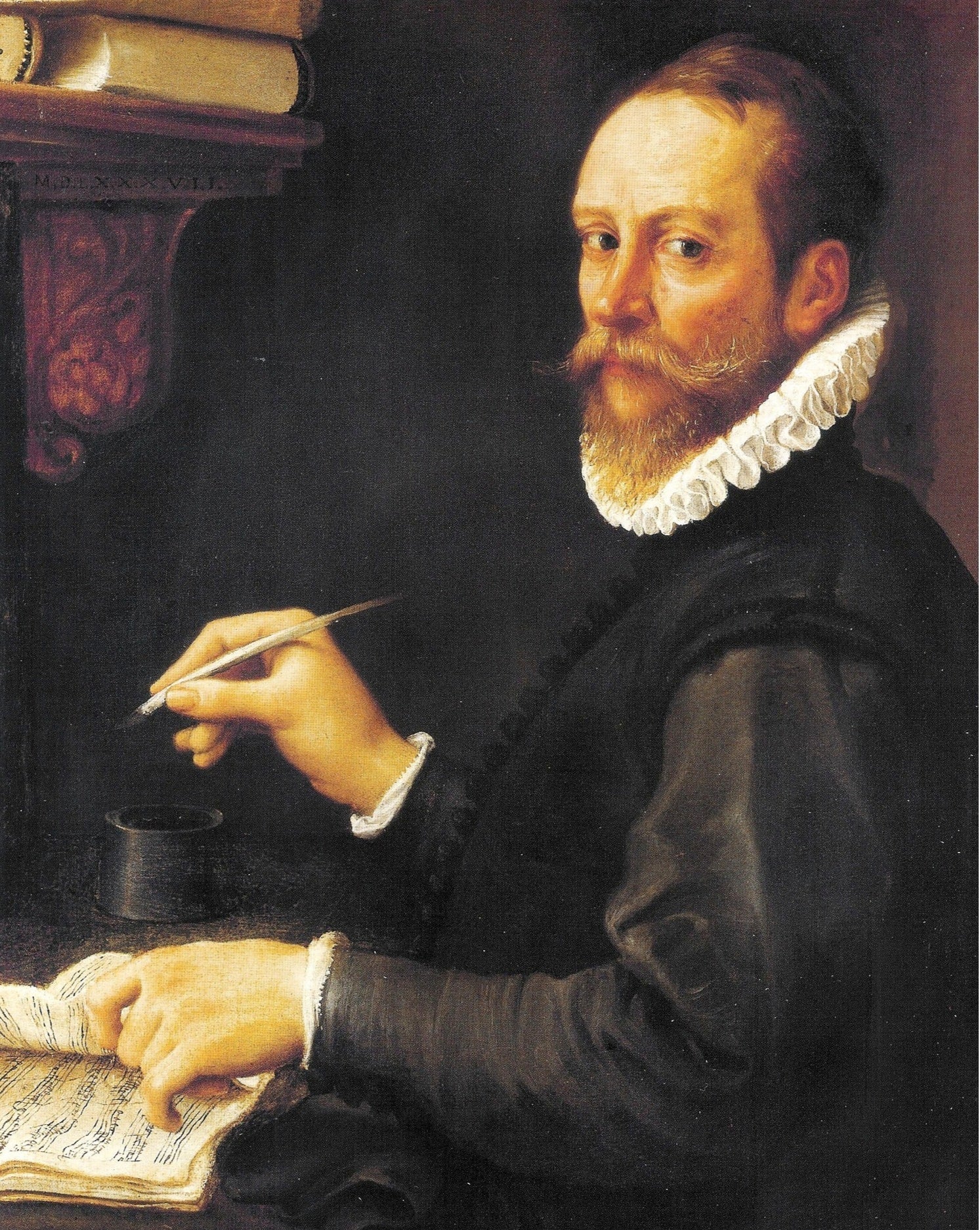 Portrait d'un musicien (portrait présumé de Claudio Merulo) - Annibale Carracci image 1 reproduction artisanale de tableau