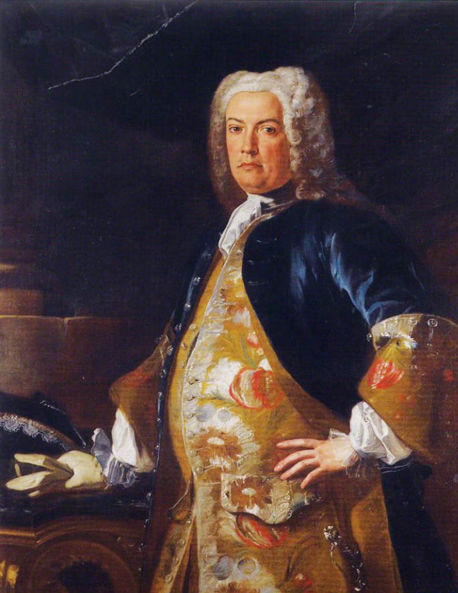 Portrait d'un noble, de trois quarts, appuyant sa main droite gantée sur une console - Francesco Solimena image 1 reproduction artisanale de tableau