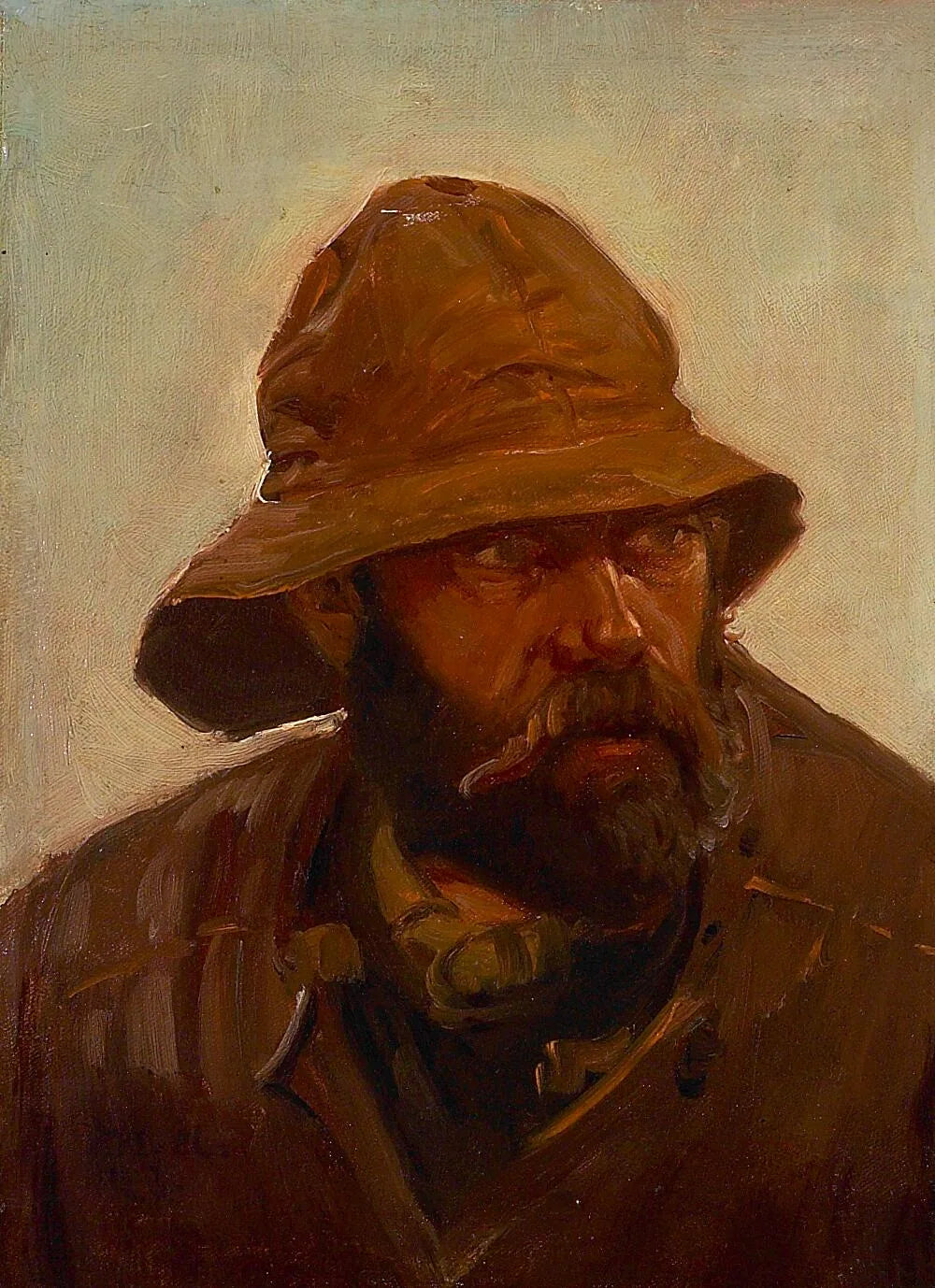 Portrait d'un pêcheur (1902). - Michael Peter Ancher image 1 copie peinte à la main à l’huile