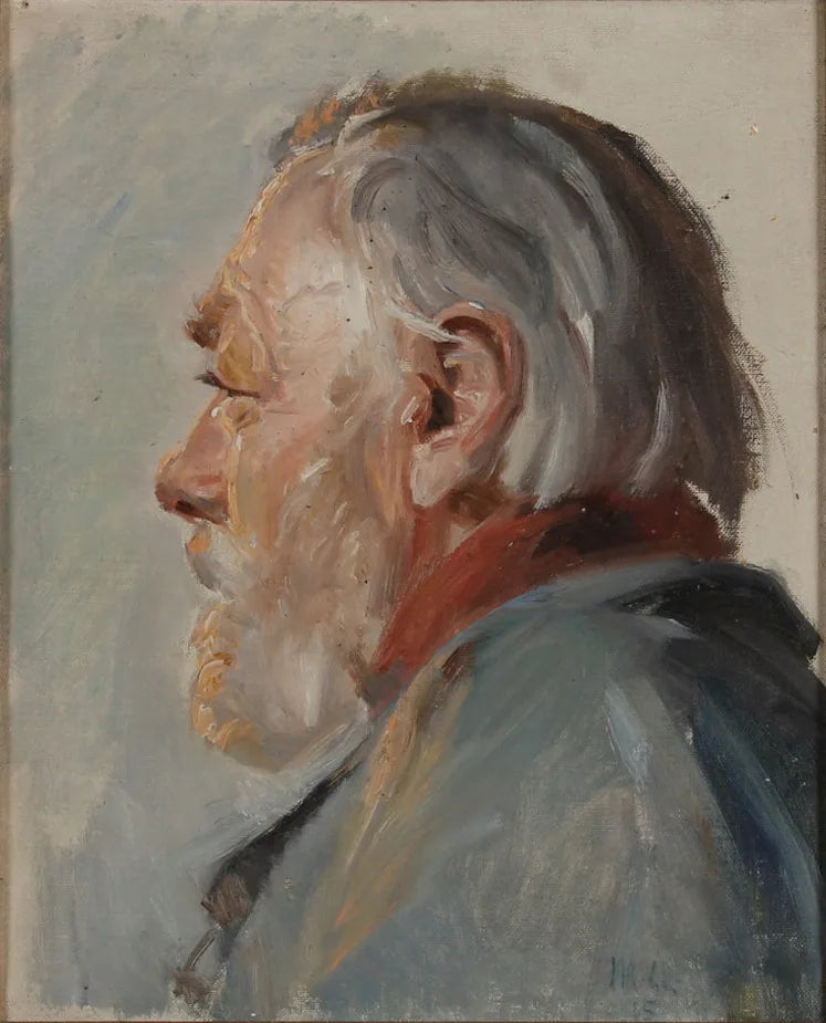 Portrait d'un pêcheur. (1915) - Michael Peter Ancher image 1 copie peinte à la main à l’huile