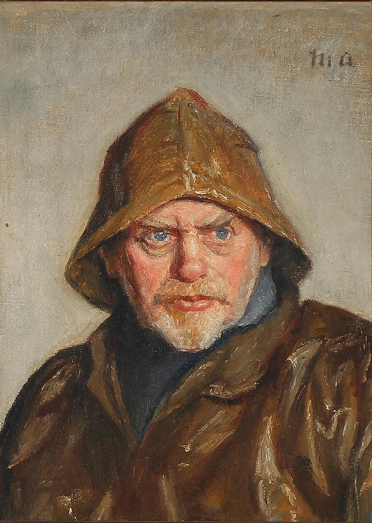Portrait d'un pêcheur de Skagen. (Peinture de M. Ancher) - Michael Peter Ancher image 1 copie peinte à la main à l’huile
