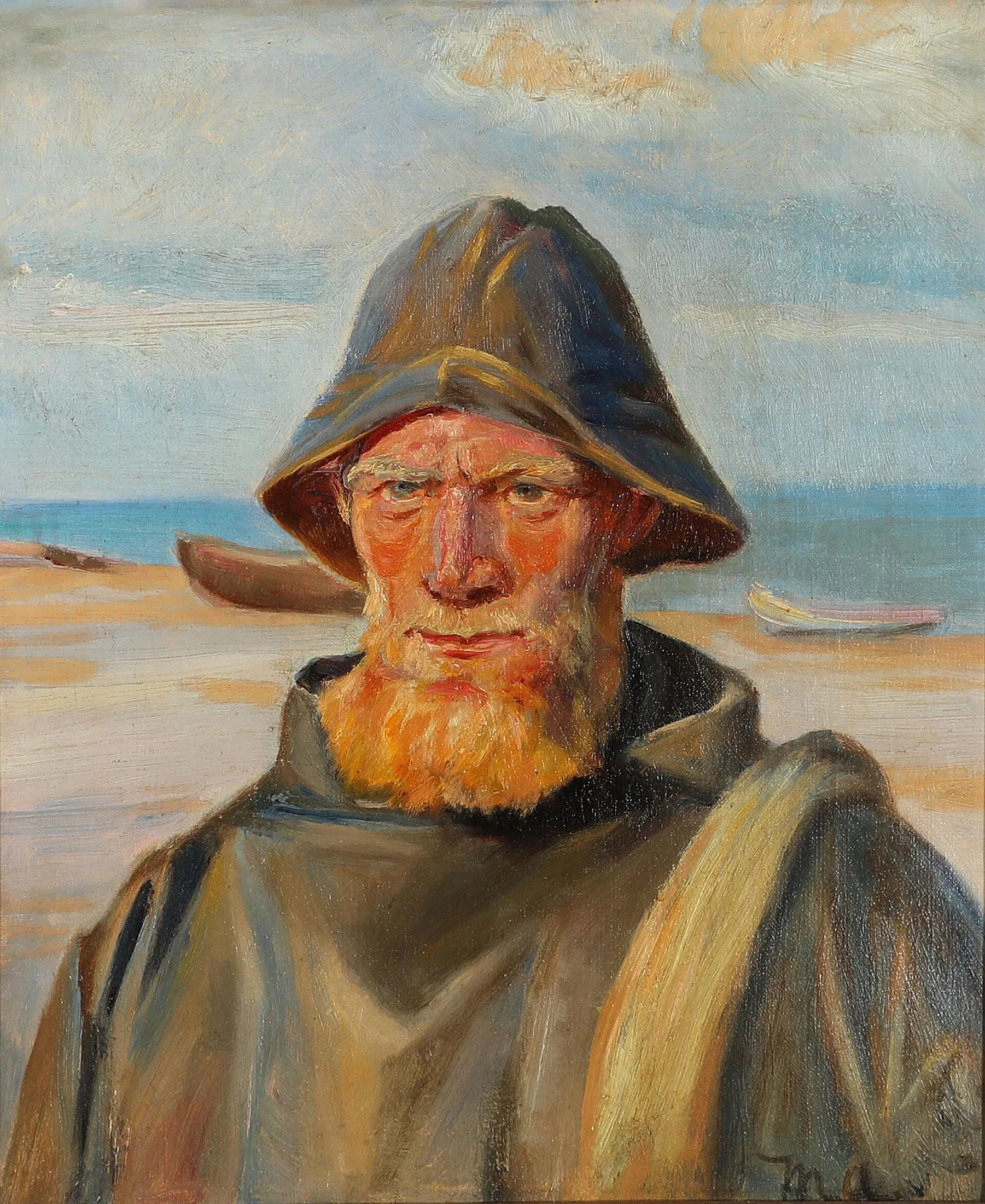 Portrait d'un pêcheur - Michael Peter Ancher image 1 tableau peint à l’huile sur toile