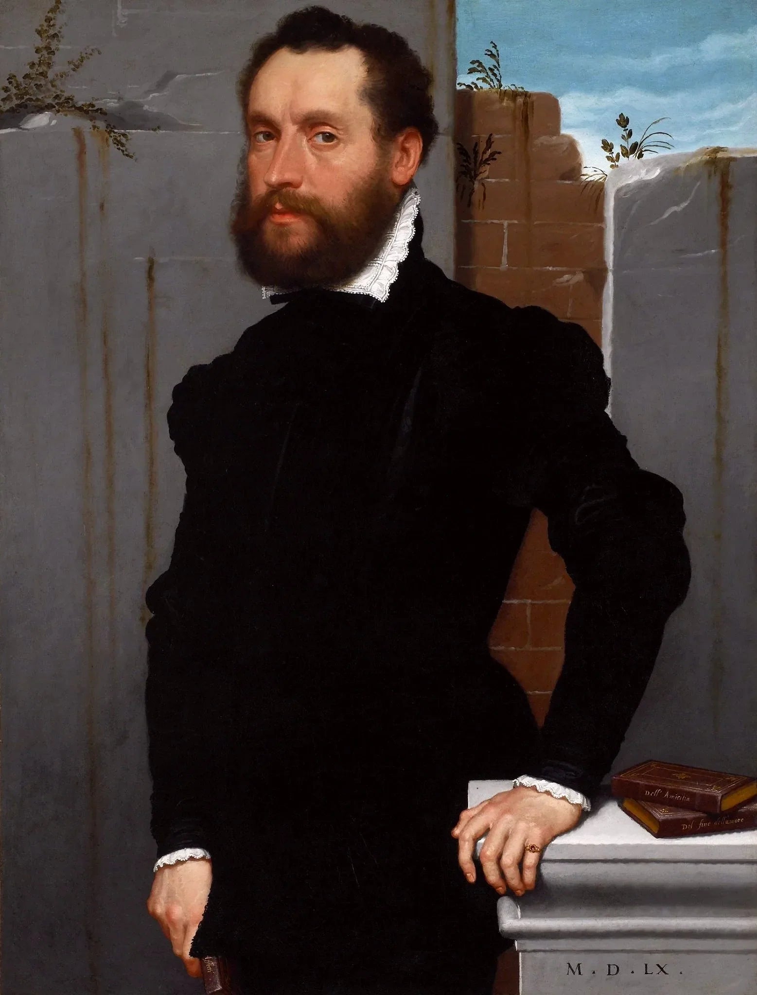 Portrait d'un poète inconnu. - Giovanni Battista Moroni image 1 reproduction d’œuvre d’art à l’huile