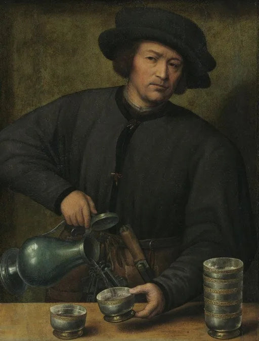 Portrait d'un verseur de vin - Joos van Cleve image 1 copie peinte à la main à l’huile