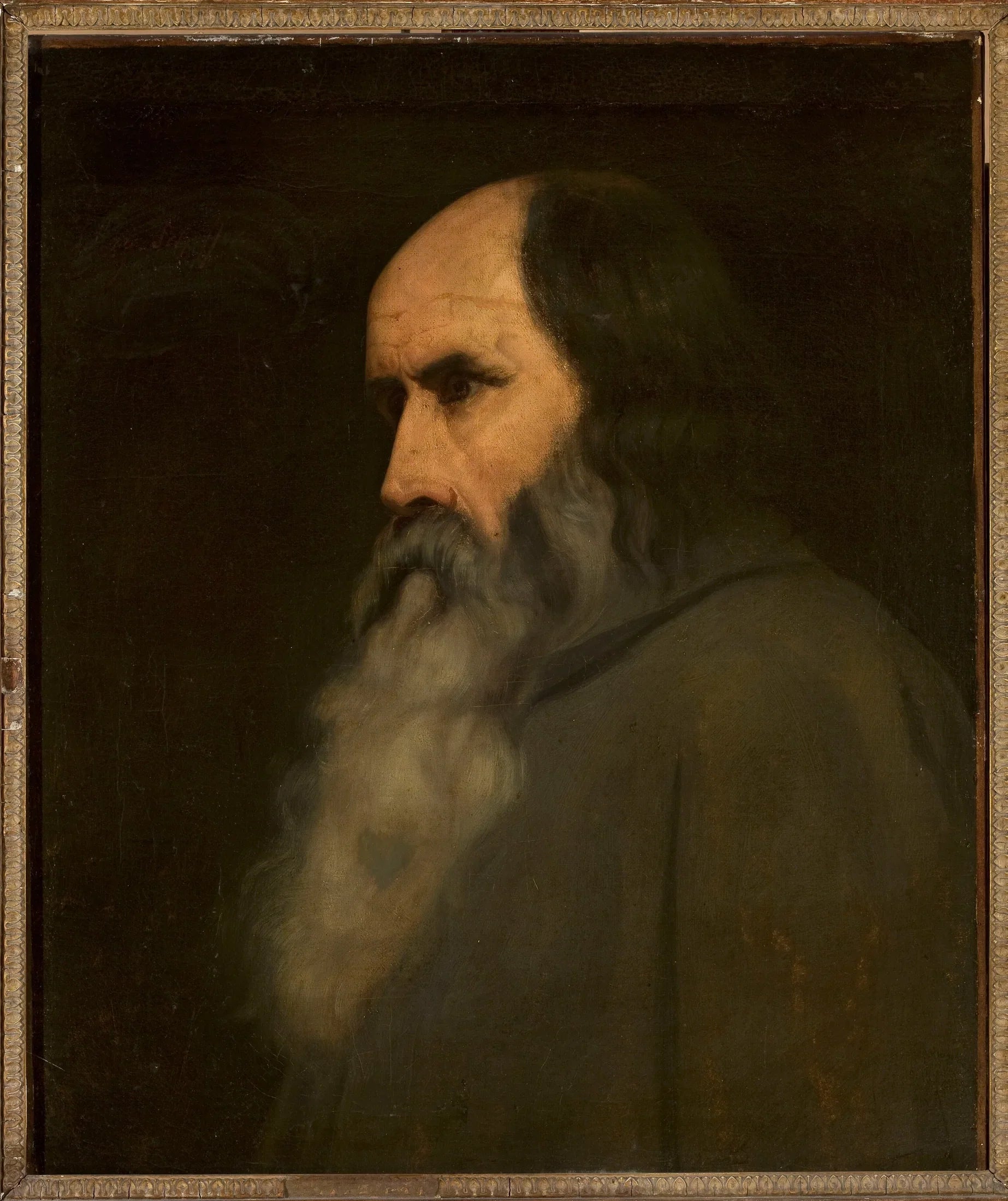 Portrait d'un vieil homme (Berthold Schwarz ?) - Ary Scheffer image 1 reproduction artisanale de tableau