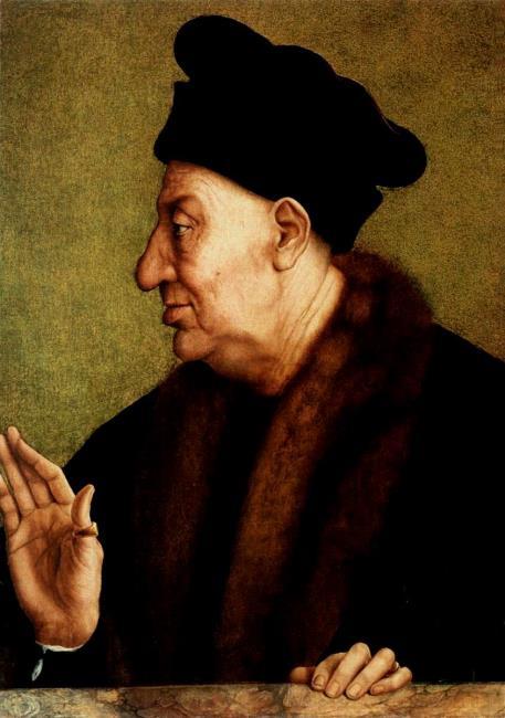 Portrait d'un vieil homme de profil - Quentin Metsys image 1 copie de tableau peinte à la main