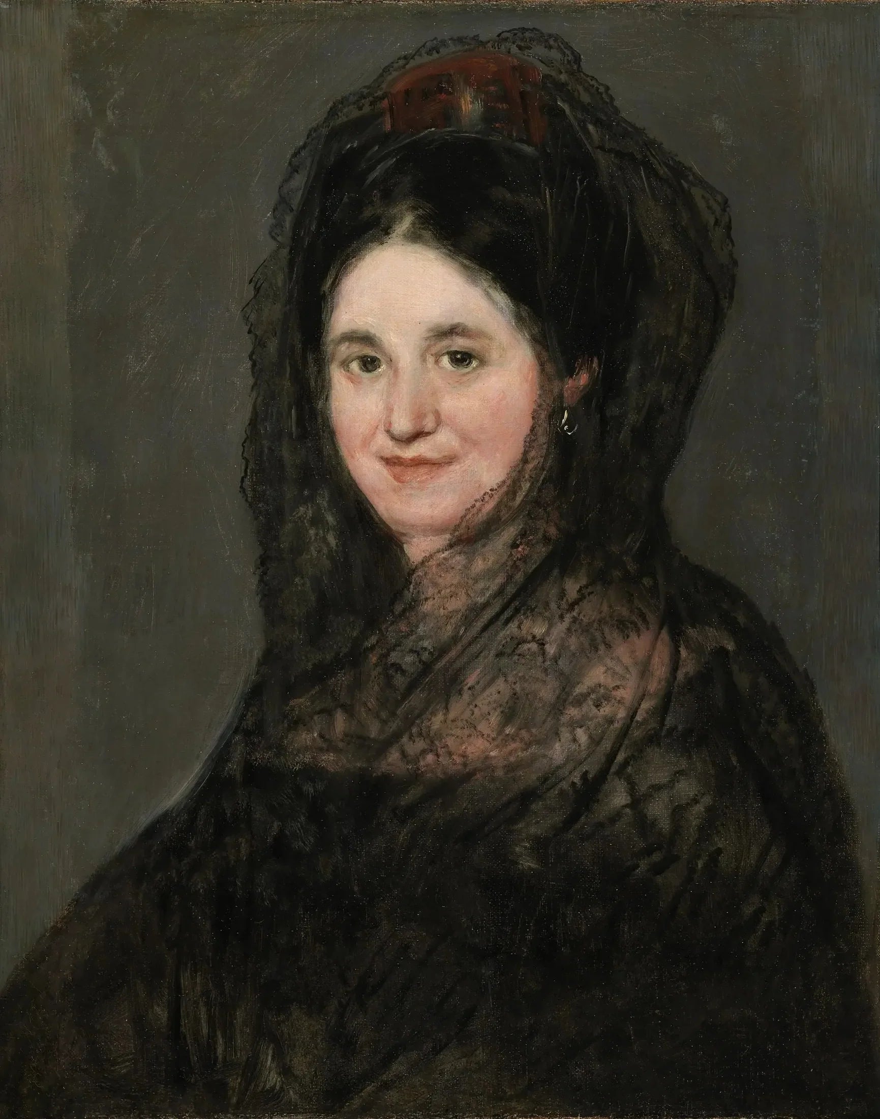 Portrait d'une dame à la mantille noire - Francisco de Goya image 1 tableau peint à l’huile sur toile
