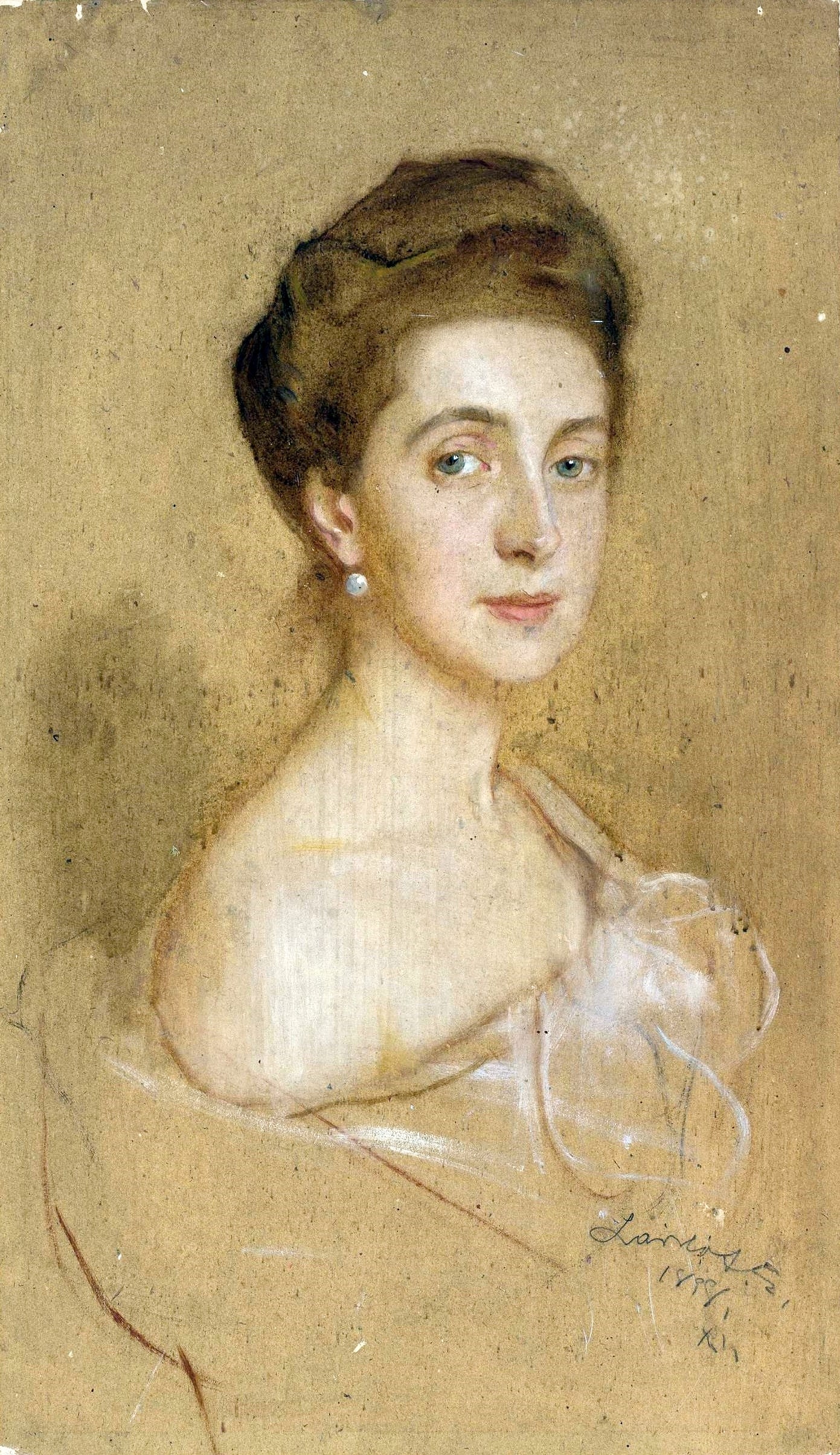 Portrait d'une dame à la perle - Philip de László image 1 copie de tableau peinte à la main