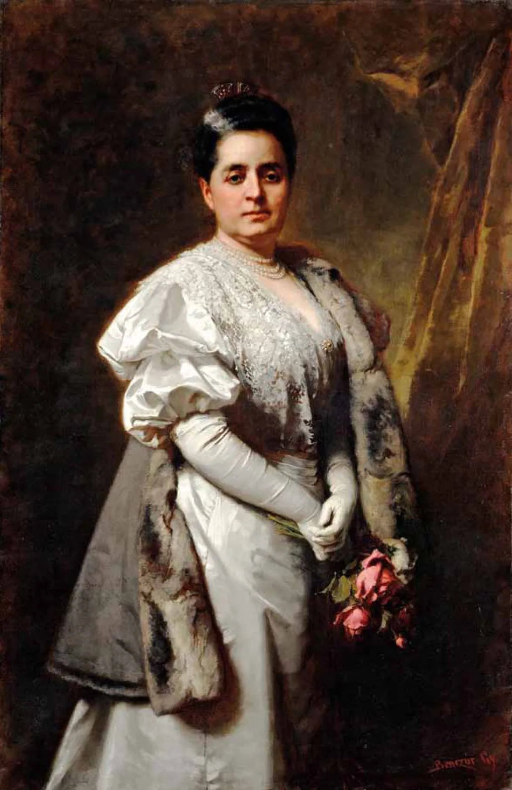 Portrait d'une dame élégante - Gyula Benczúr image 1 tableau peint à l’huile sur toile