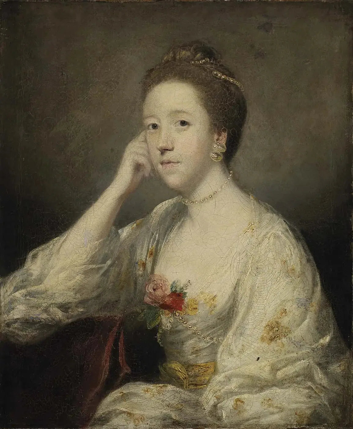 Portrait d'une dame en blanc - Joshua Reynolds image 1 reproduction réalisée par Alpha Reproduction