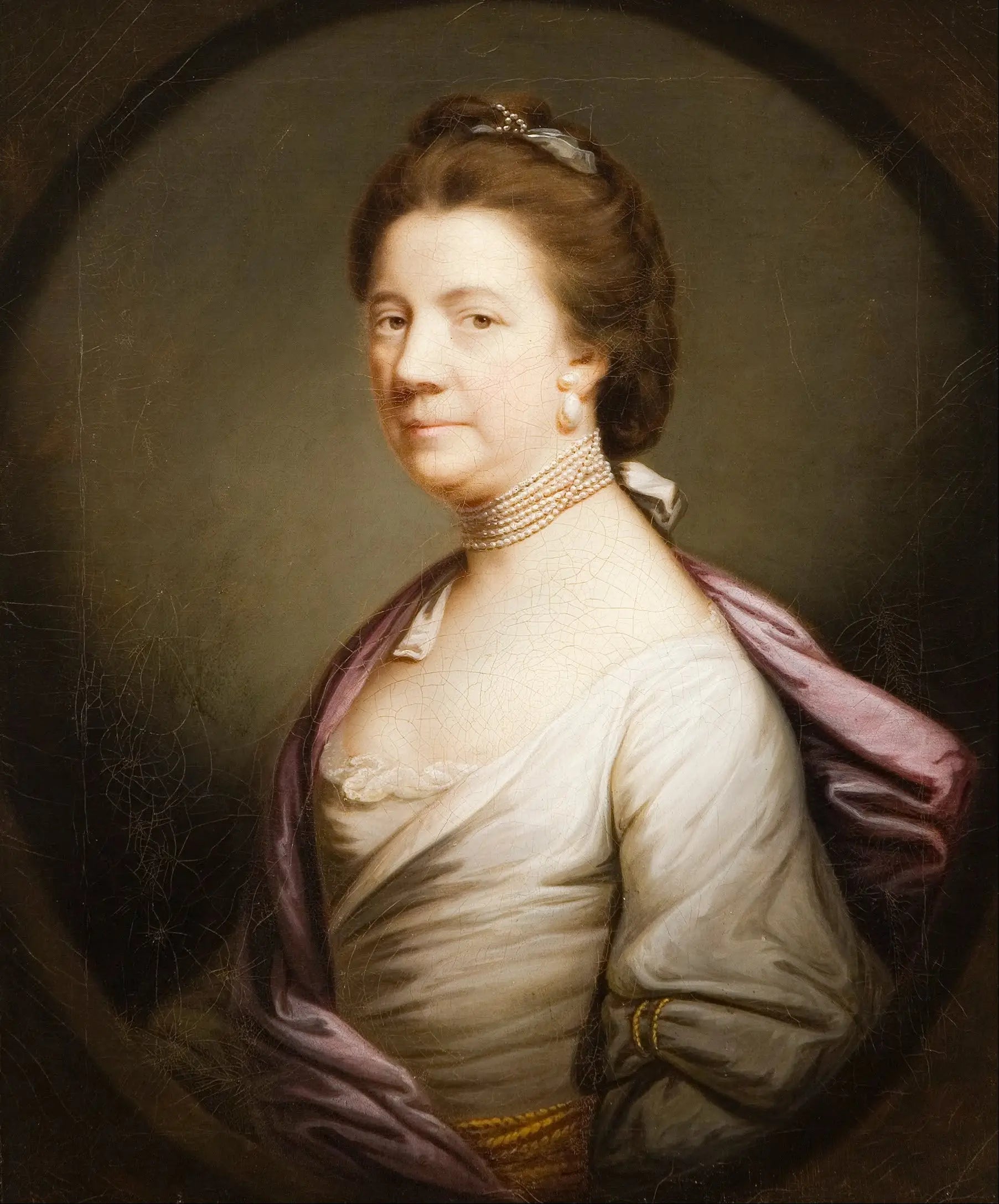 Portrait d'une dame en blanc - Joshua Reynolds image 1 reproduction de peinture à l’huile