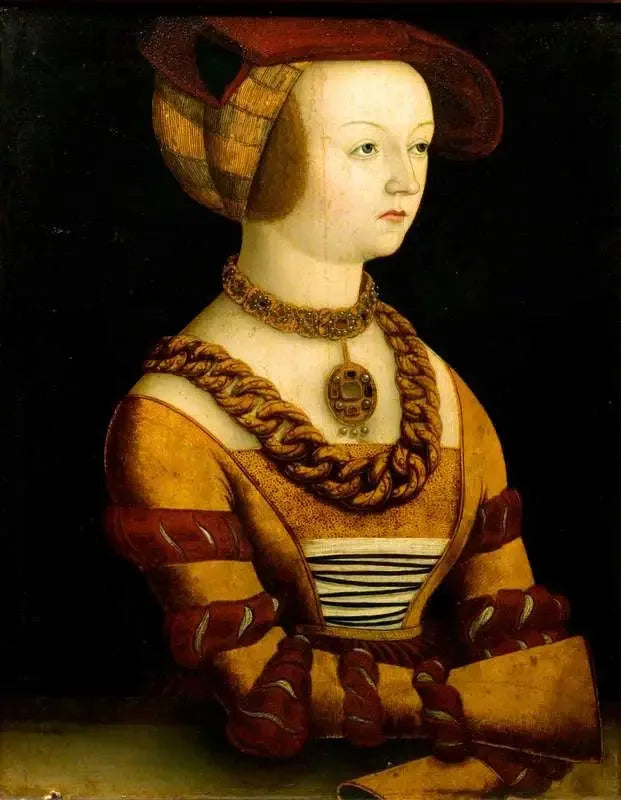 Portrait d'une dame en costume vers 1530 - Lucas Cranach the Elder image 1 reproduction de peinture à l’huile