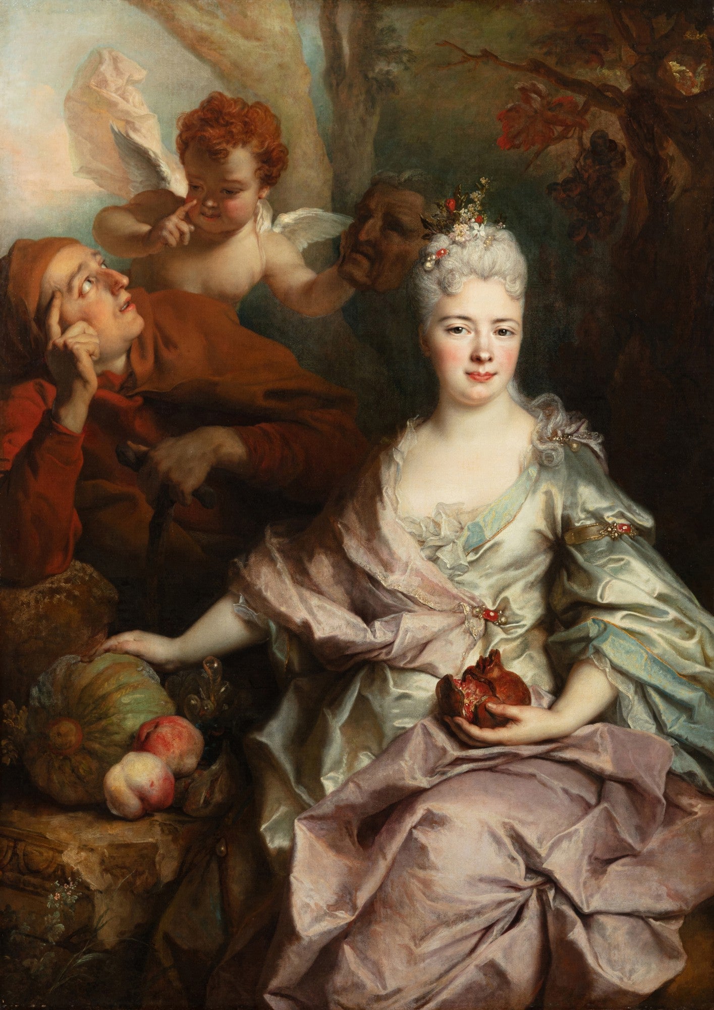 Portrait d'une dame en Pomone - Nicolas de Largillière image 1 copie peinte à la main à l’huile