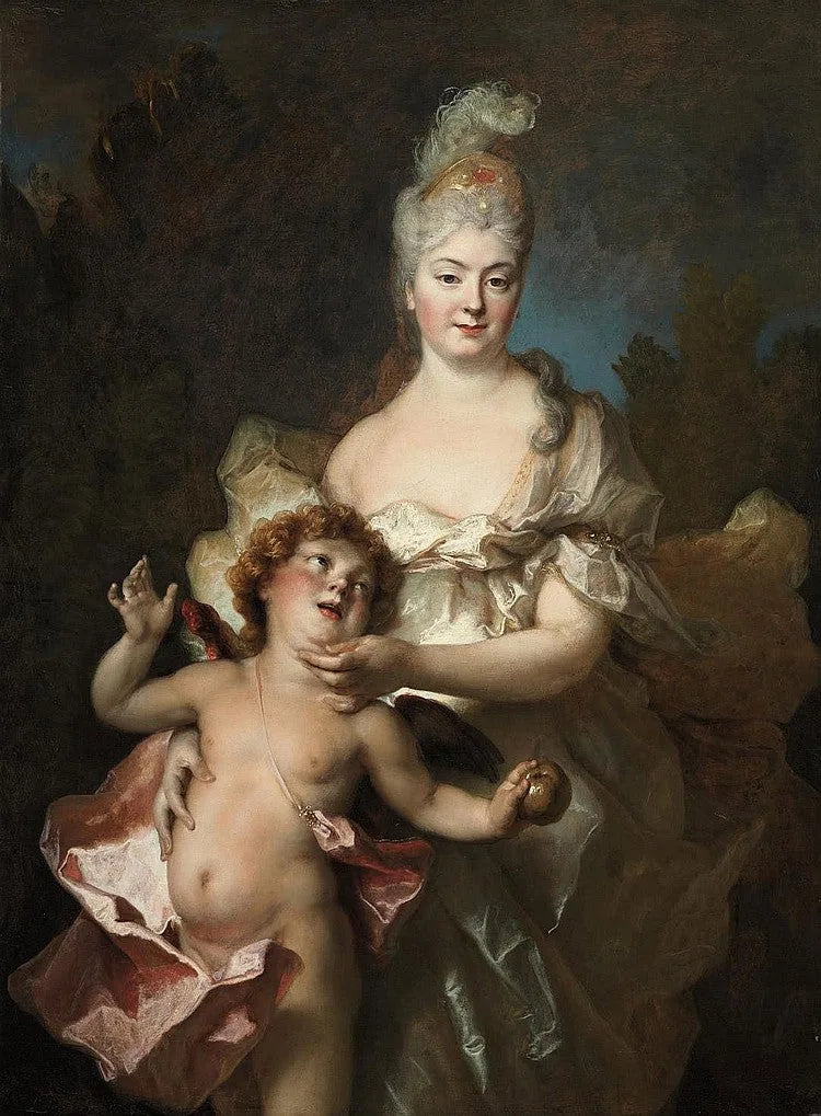 Portrait d'une dame en Vénus, probablement Mlle Duclos - Nicolas de Largillière image 1 reproduction artisanale de tableau