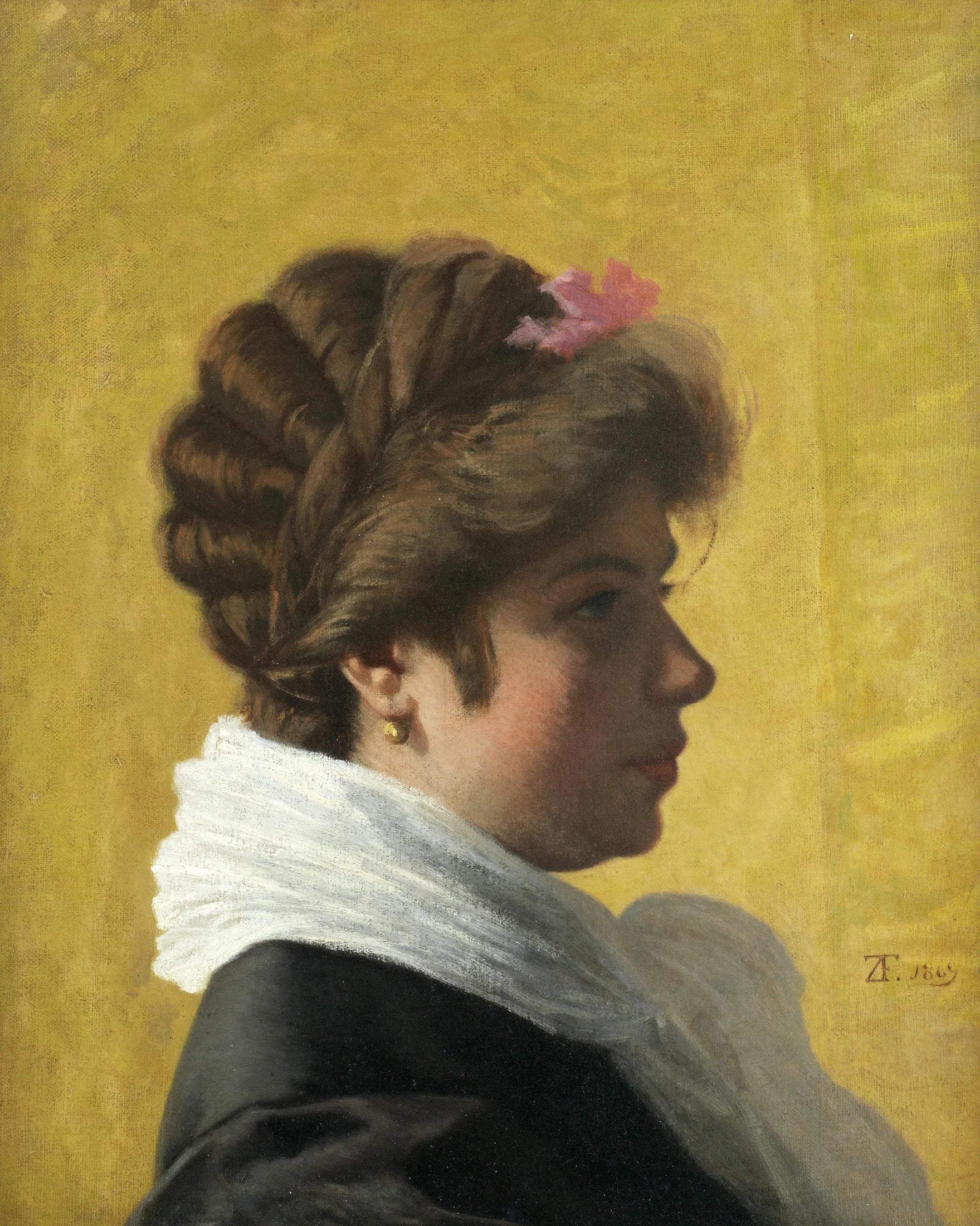 Portrait d'une dame - Federico Zandomeneghi image 1 copie de tableau peinte à la main