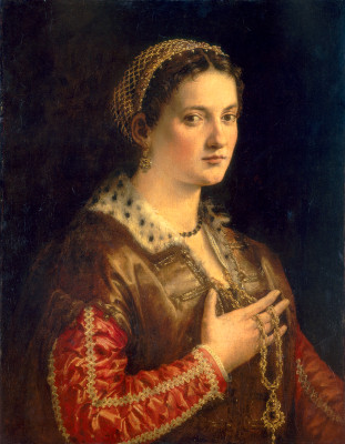 Portrait d'une dame - Francesco Salviati image 1 copie peinte à la main à l’huile