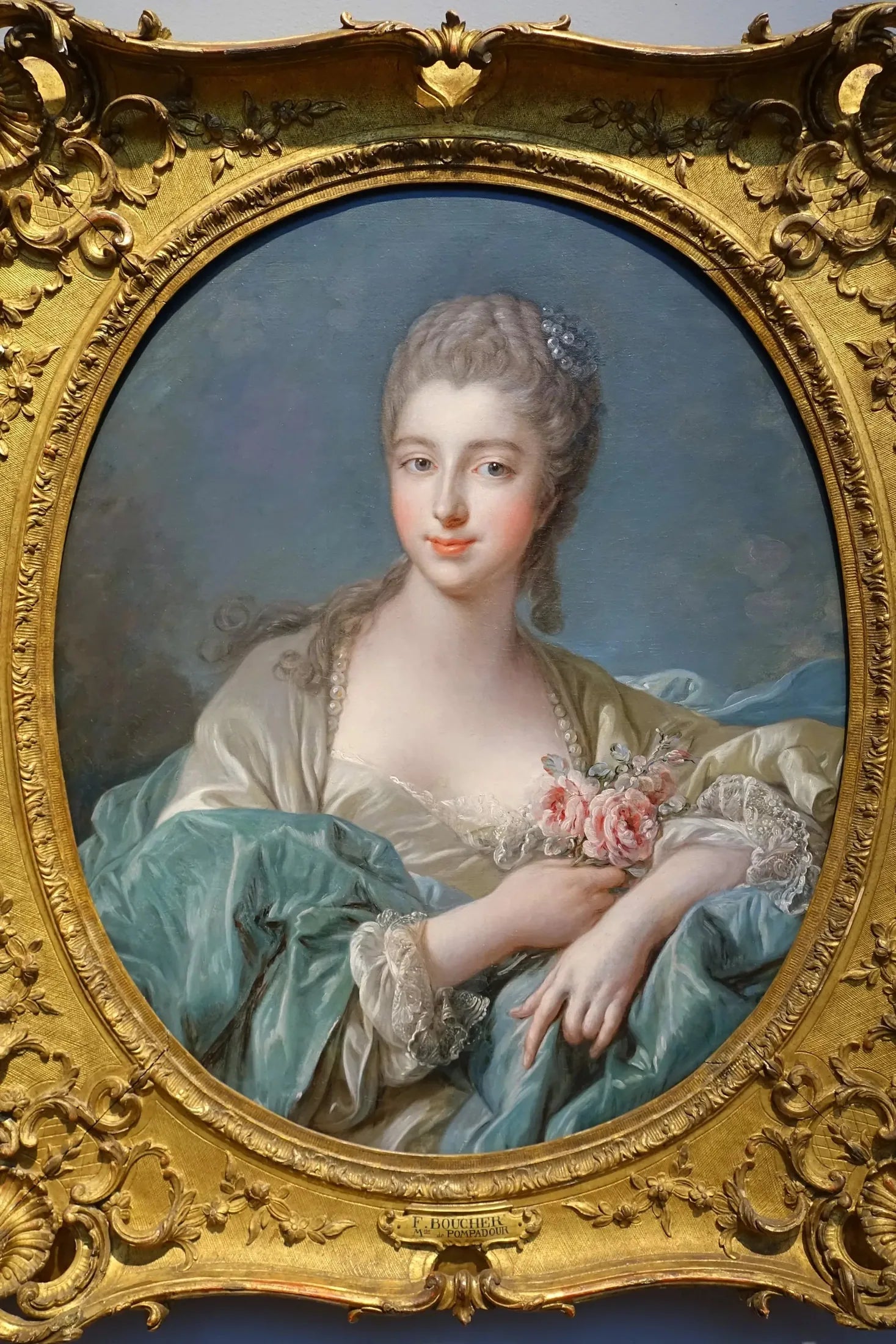 Portrait d'une dame - François Boucher image 1 reproduction de peinture à l’huile