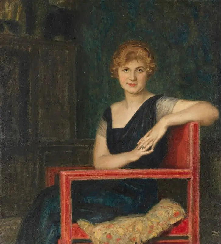 Portrait d'une dame - Franz Von Stuck image 1 copie peinte à la main à l’huile