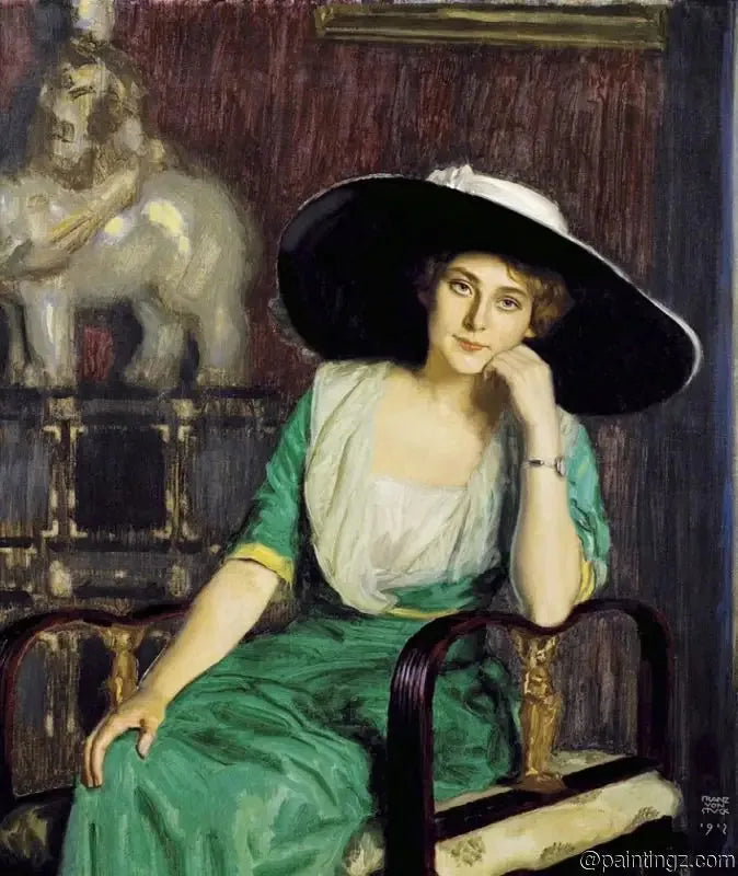 Portrait d'une Dame - Franz Von Stuck image 1 reproduction artisanale de tableau