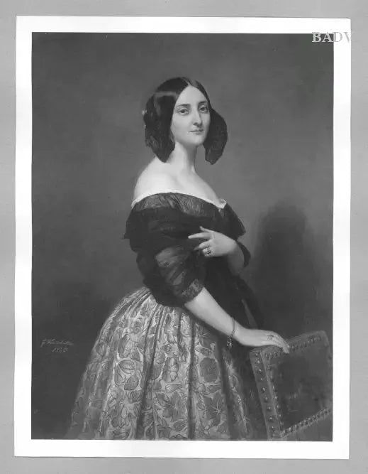 Portrait d'une dame - Franz Xaver Winterhalter image 1 reproduction artisanale de tableau