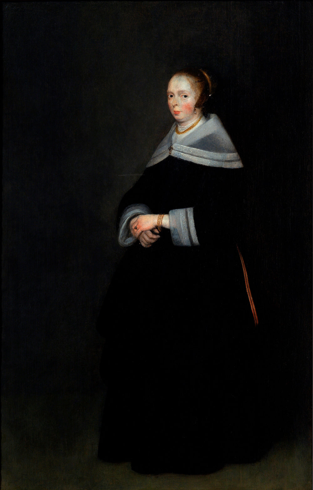 Portrait d'une dame - Gerard ter Borch image 1 reproduction artisanale de tableau