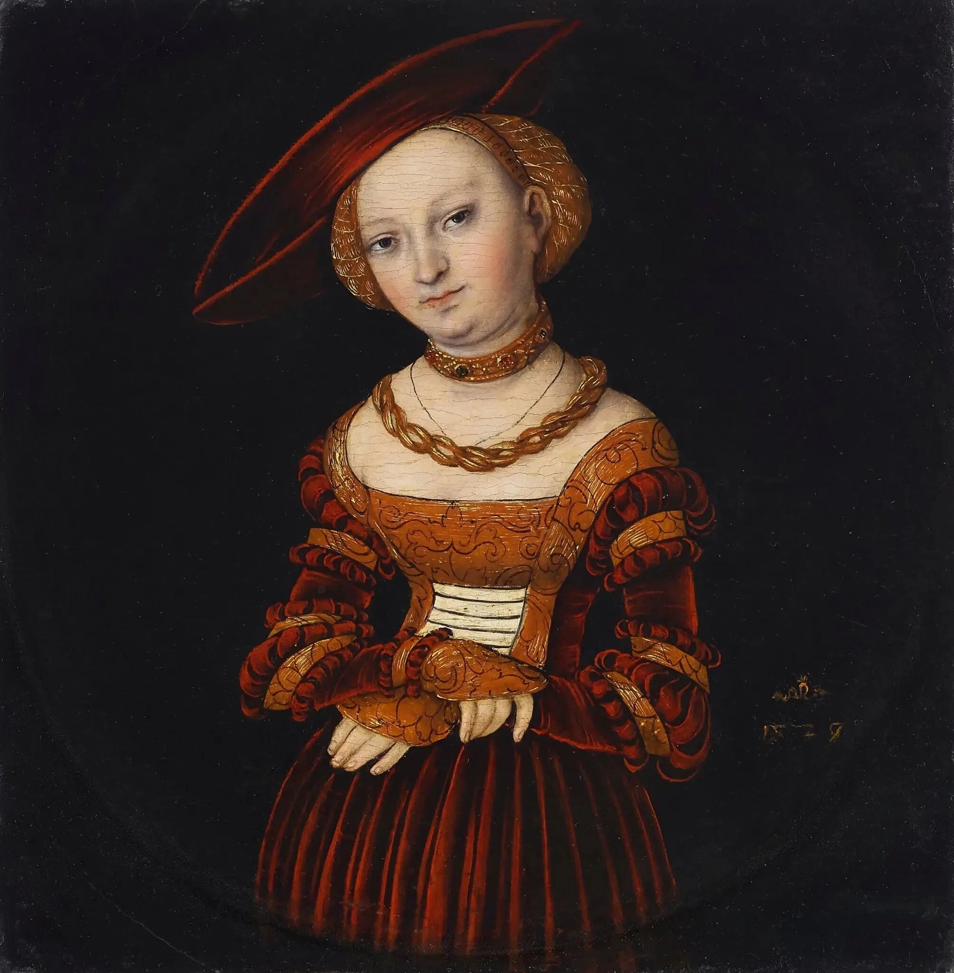 Portrait d'une dame - Lucas Cranach the Elder image 1 copie peinte à la main à l’huile