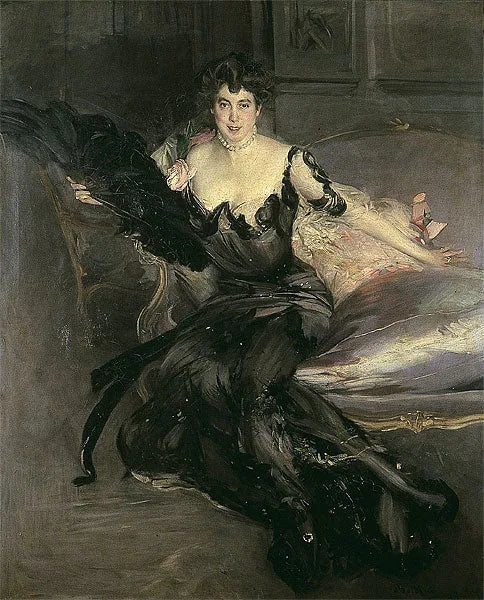 Portrait d'une dame, Mme Lionel Phillips - Giovanni Boldini image 1 copie de tableau peinte à la main