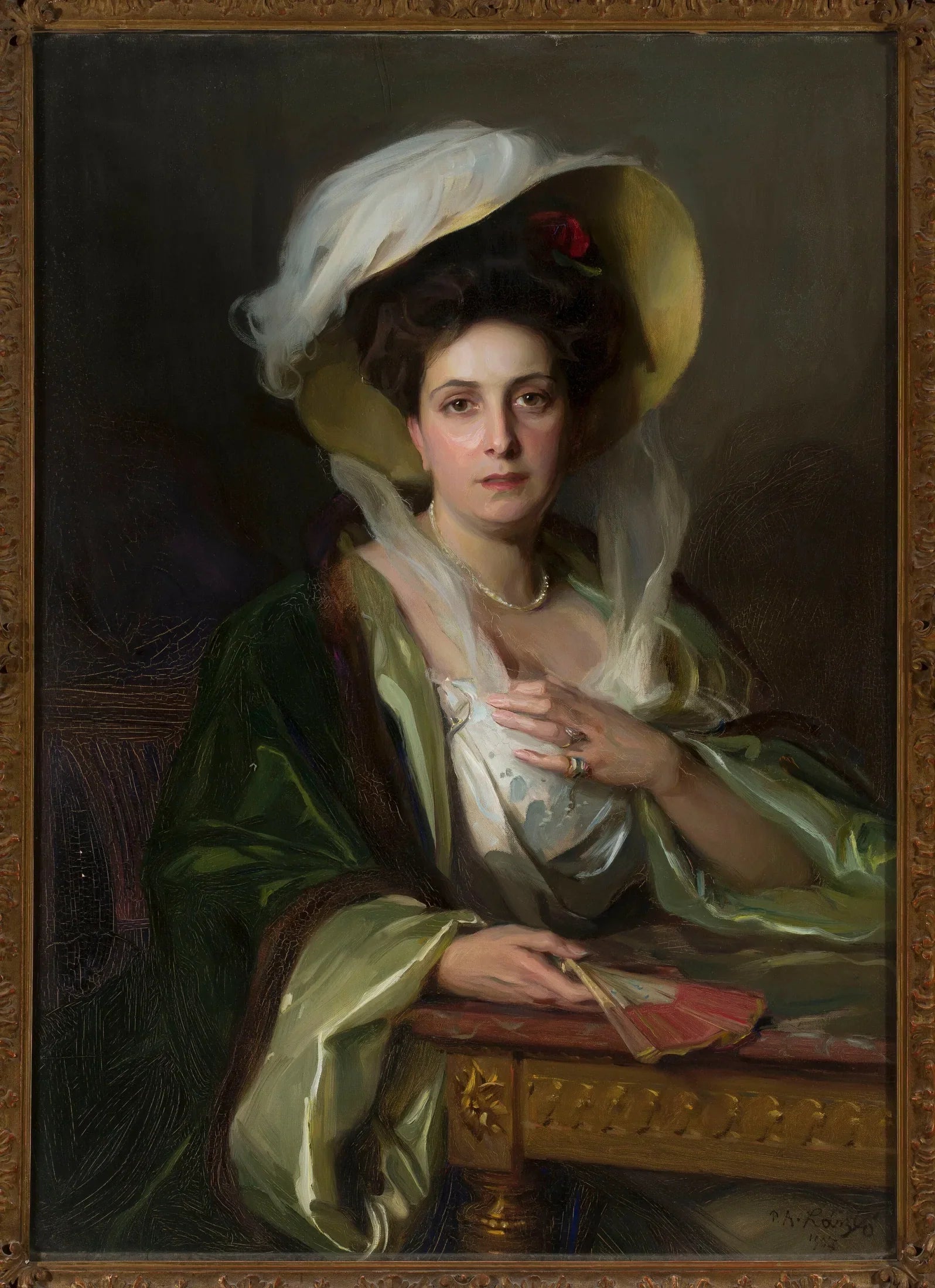 Portrait d'une dame portant un grand chapeau - Philip de László image 1 reproduction artisanale de tableau
