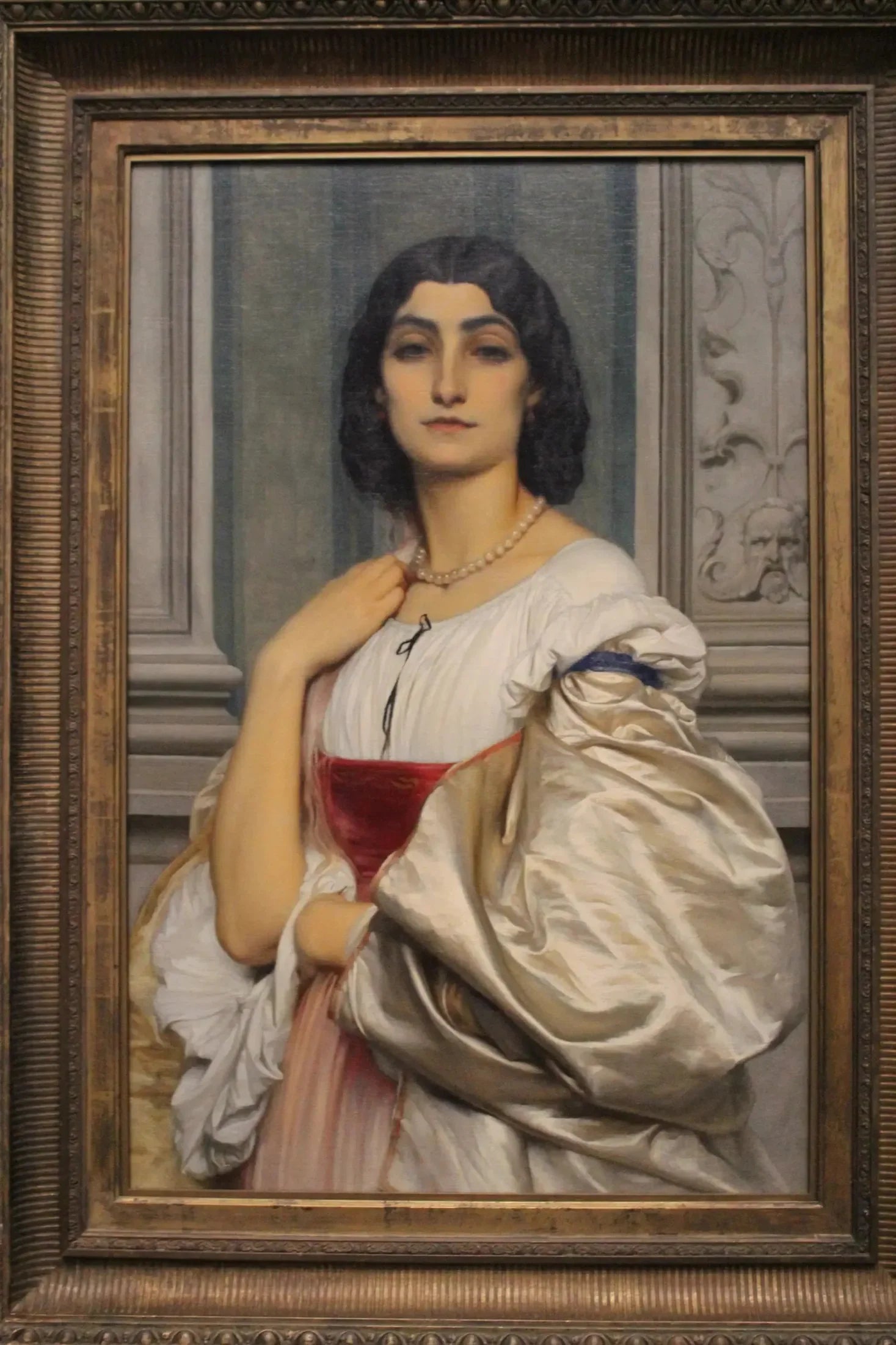 Portrait d'une dame romaine (La Nanna) - Frederic Leighton image 1 copie de tableau peinte à la main