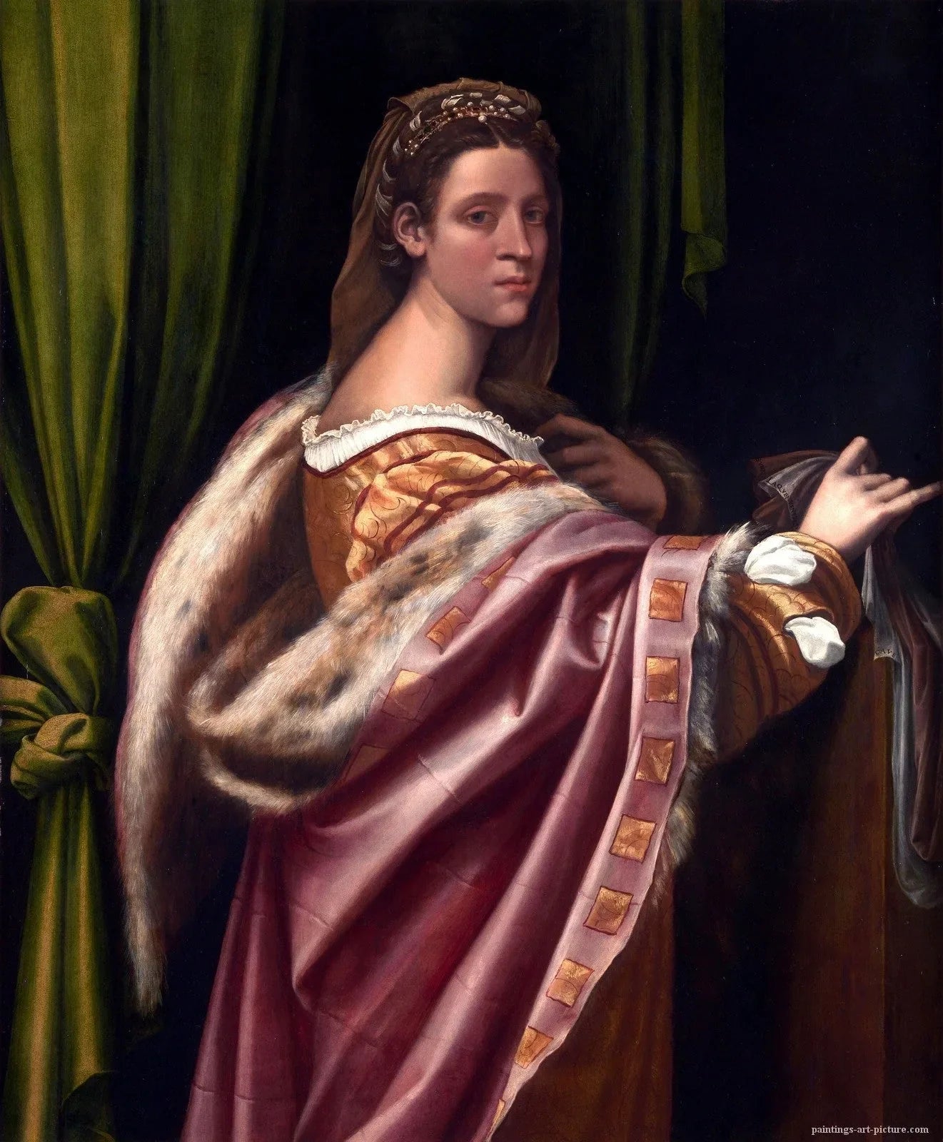 Portrait d'une dame - Sebastiano del Piombo image 1 tableau peint à l’huile sur toile
